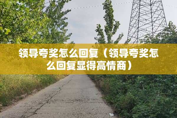 领导夸奖怎么回复（领导夸奖怎么回复显得高情商）