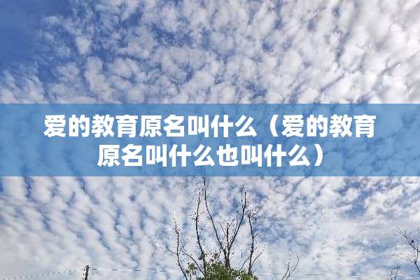 爱的教育原名叫什么（爱的教育原名叫什么也叫什么）