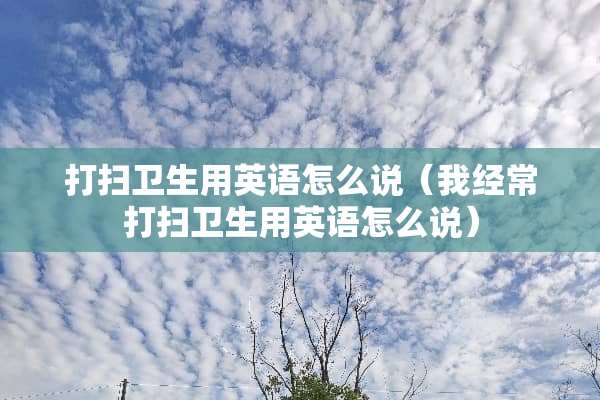打扫卫生用英语怎么说（我经常打扫卫生用英语怎么说）