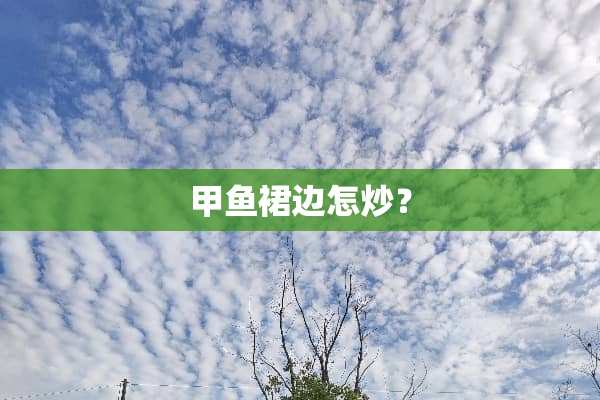 甲鱼裙边怎炒？