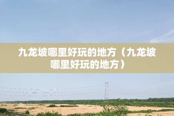 九龙坡哪里好玩的地方（九龙坡哪里好玩的地方）