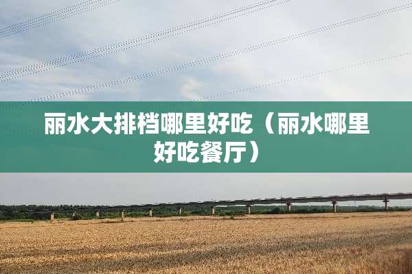 丽水大排档哪里好吃（丽水哪里好吃餐厅）