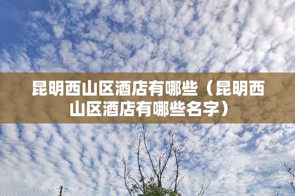 昆明西山区酒店有哪些（昆明西山区酒店有哪些名字）