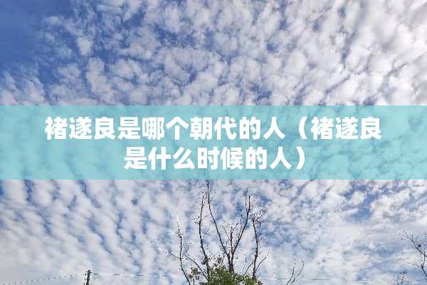 褚遂良是哪个朝代的人（褚遂良是什么时候的人）