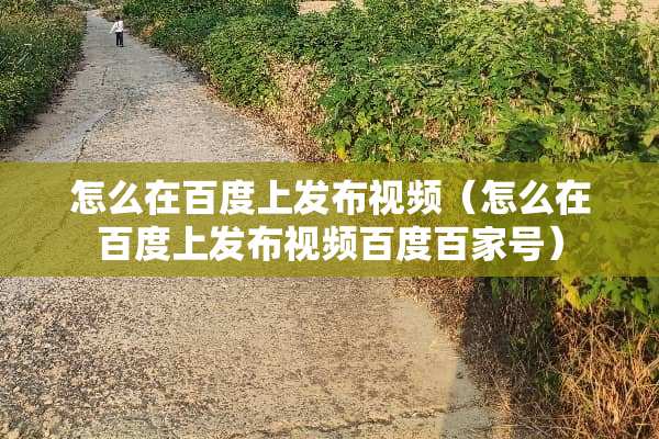 怎么在百度上发布视频（怎么在百度上发布视频百度百家号）