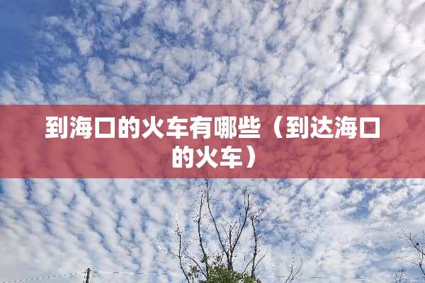 到海口的火车有哪些（到达海口的火车）