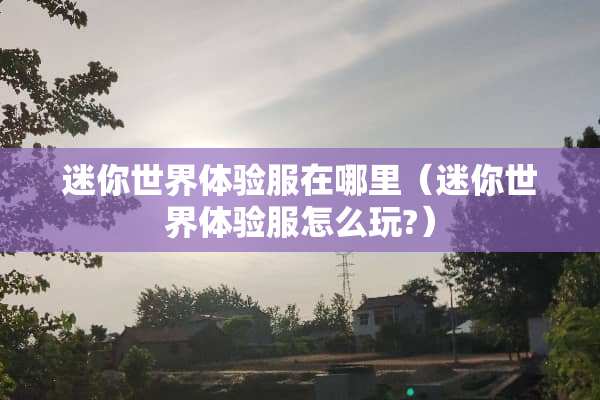 迷你世界体验服在哪里（迷你世界体验服怎么玩?）