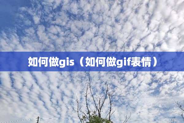 如何做gis（如何做gif表情）