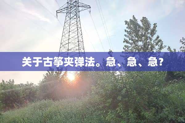 关于古筝夹弹法。急、急、急？