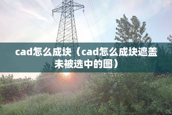 cad怎么成块（cad怎么成块遮盖未被选中的图）