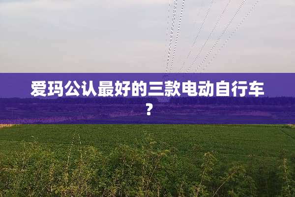 爱玛公认最好的三款电动自行车？