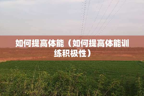 如何提高体能（如何提高体能训练积极性）