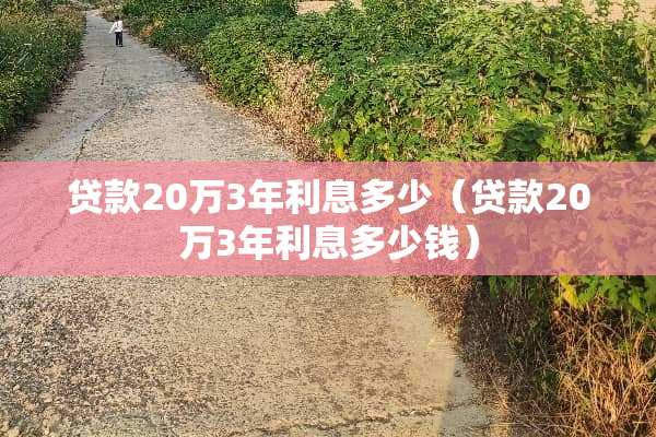 贷款20万3年利息多少（贷款20万3年利息多少钱）