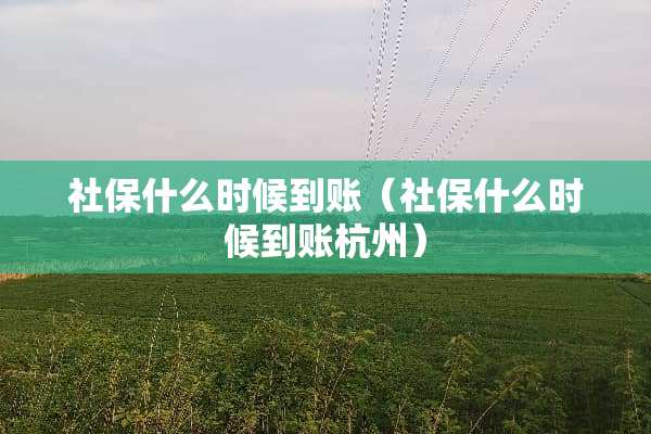 社保什么时候到账（社保什么时候到账杭州）
