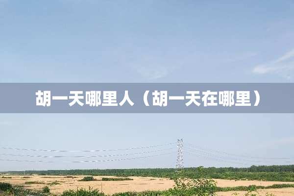 胡一天哪里人（胡一天在哪里）