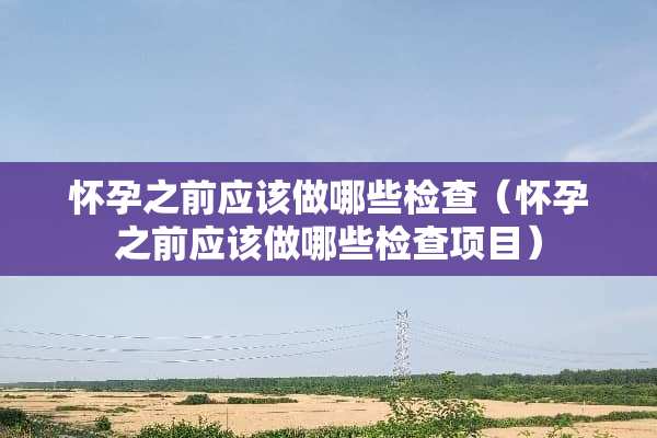 怀孕之前应该做哪些检查（怀孕之前应该做哪些检查项目）