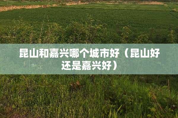 昆山和嘉兴哪个城市好（昆山好还是嘉兴好）