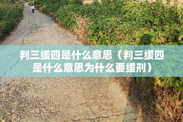 判三缓四是什么意思（判三缓四是什么意思为什么要缓刑）