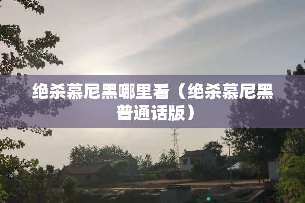 绝杀慕尼黑哪里看（绝杀慕尼黑 普通话版）