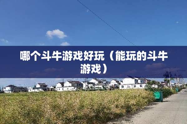 哪个斗牛游戏好玩（能玩的斗牛游戏）