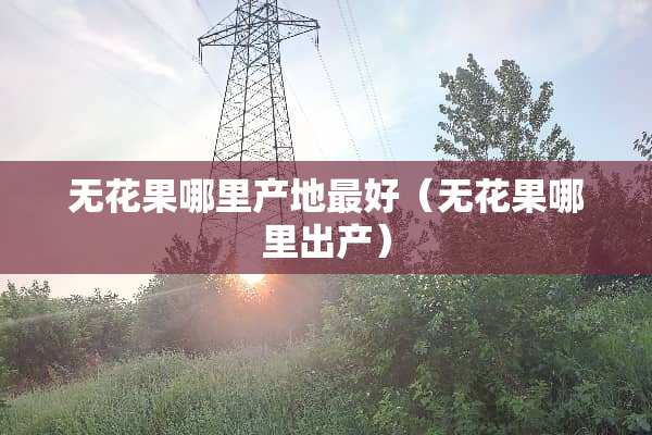 无花果哪里产地最好（无花果哪里出产）