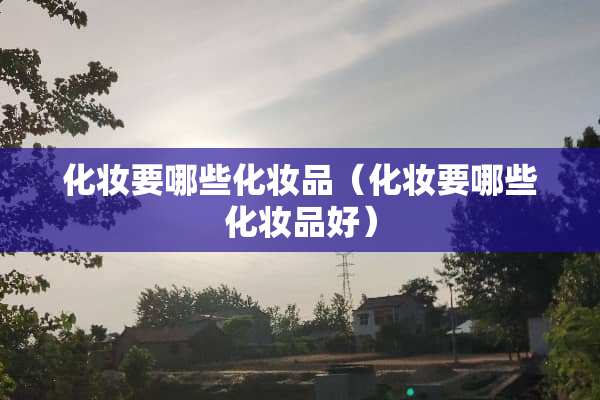 化妆要哪些化妆品（化妆要哪些化妆品好）
