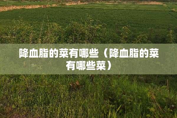 降血脂的菜有哪些（降血脂的菜有哪些菜）