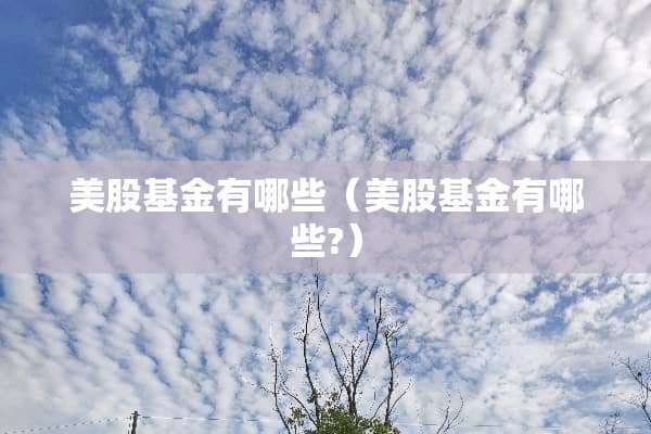 美股基金有哪些（美股基金有哪些?）