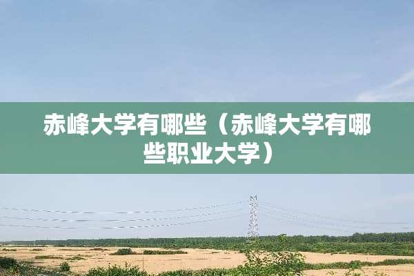 赤峰大学有哪些（赤峰大学有哪些职业大学）