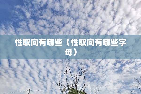 性取向有哪些（性取向有哪些字母）