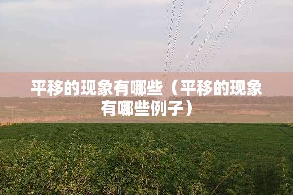 平移的现象有哪些（平移的现象有哪些例子）