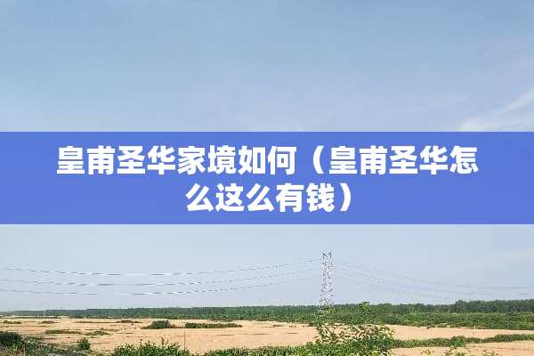 皇甫圣华家境如何（皇甫圣华怎么这么有钱）