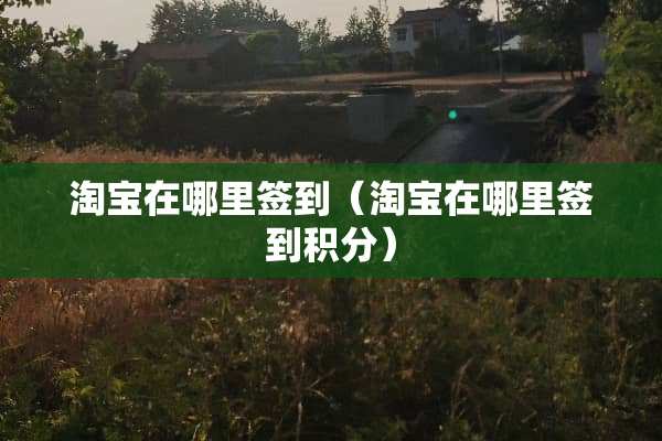 淘宝在哪里签到（淘宝在哪里签到积分）
