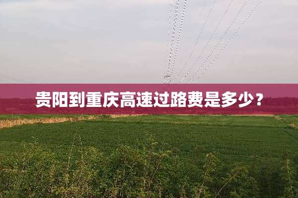 贵阳到重庆高速过路费是多少？