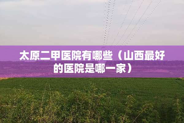 太原二甲医院有哪些（山西最好的医院是哪一家）