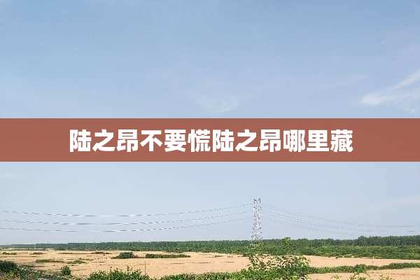陆之昂不要慌陆之昂哪里藏