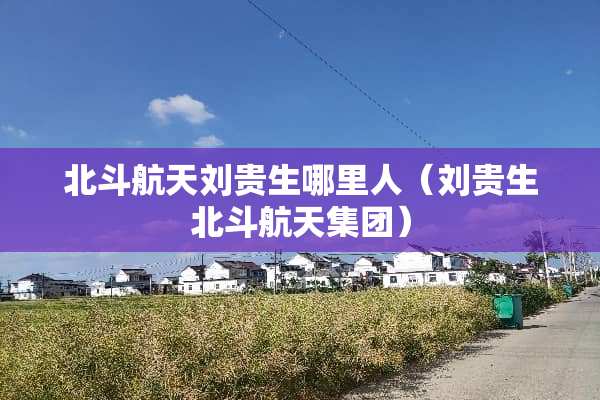 北斗航天刘贵生哪里人（刘贵生北斗航天集团）