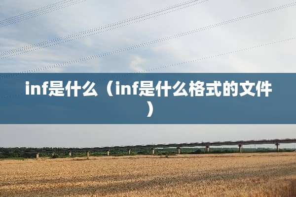 inf是什么（inf是什么格式的文件）