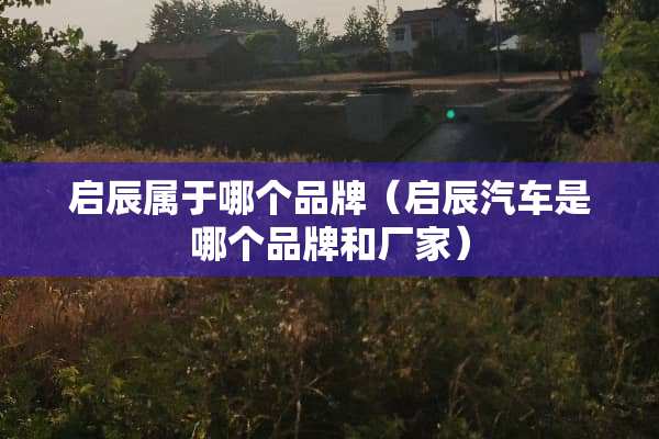 启辰属于哪个品牌（启辰汽车是哪个品牌和厂家）
