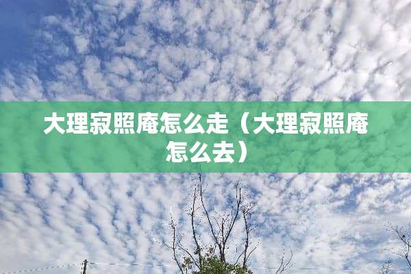 大理寂照庵怎么走（大理寂照庵怎么去）