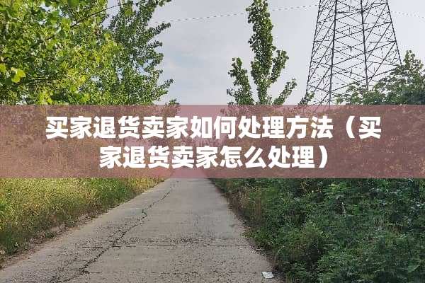 买家退货卖家如何处理方法（买家退货卖家怎么处理）