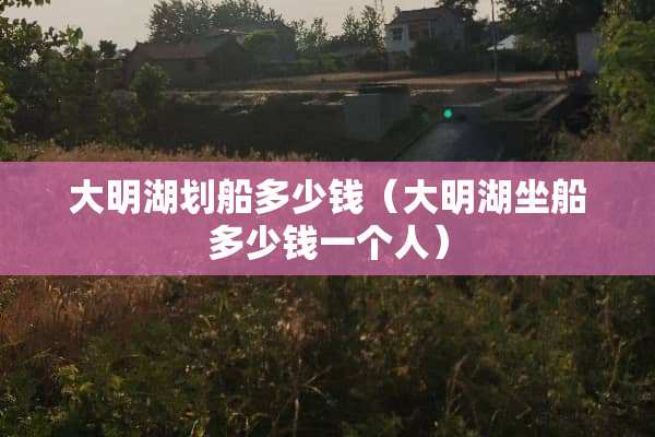 大明湖划船多少钱（大明湖坐船多少钱一个人）