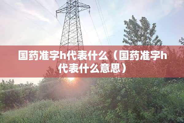 国药准字h代表什么（国药准字h代表什么意思）