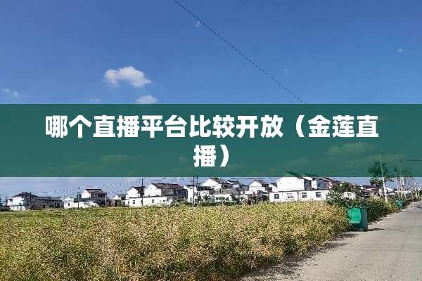 哪个直播平台比较开放（金莲直播）