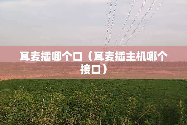 耳麦插哪个口（耳麦插主机哪个接口）