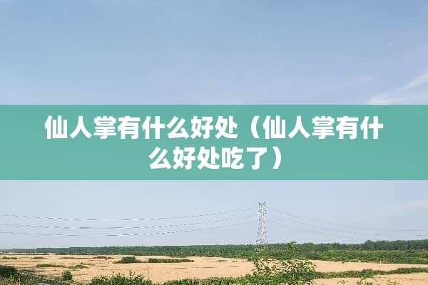 仙人掌有什么好处（仙人掌有什么好处吃了）
