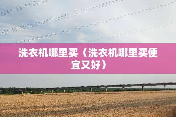 洗衣机哪里买（洗衣机哪里买便宜又好）