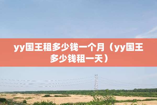 yy国王租多少钱一个月（yy国王多少钱租一天）
