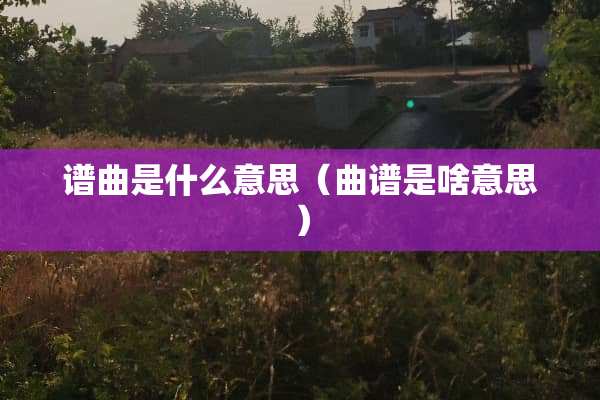 谱曲是什么意思（曲谱是啥意思）