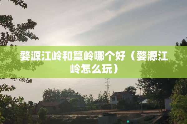 婺源江岭和篁岭哪个好（婺源江岭怎么玩）